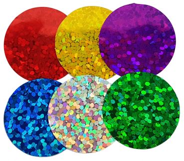 Metallic-Konfetti rund 2cm Holografie bunt